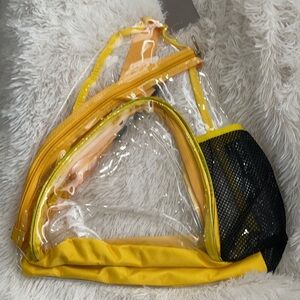 New clear and yellow sling bag
